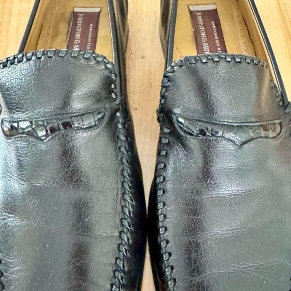 Johnston & Murphy Crocodile & Leather Dress Loafers. Black. Size 11. main image 10